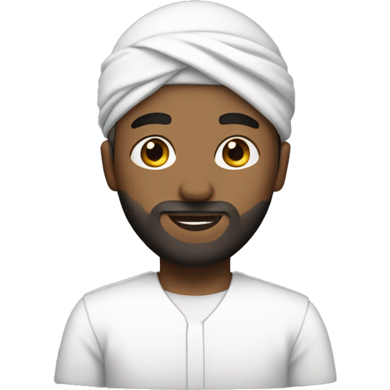 Boy with white shirt and  beard and turban emoji