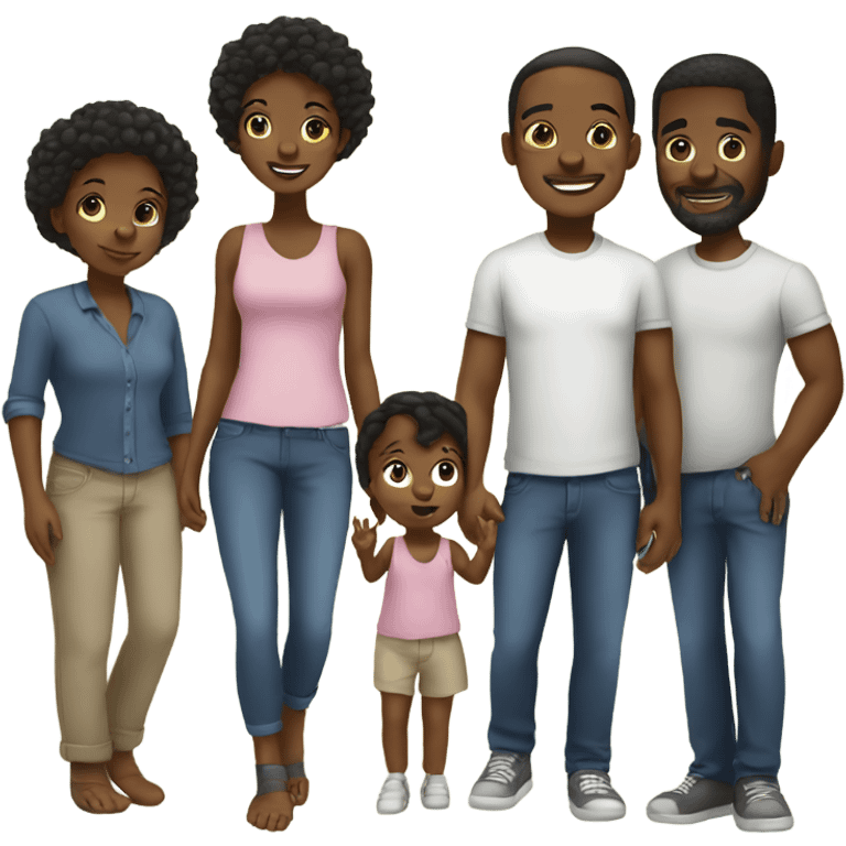 black family 2 kids and baby  emoji