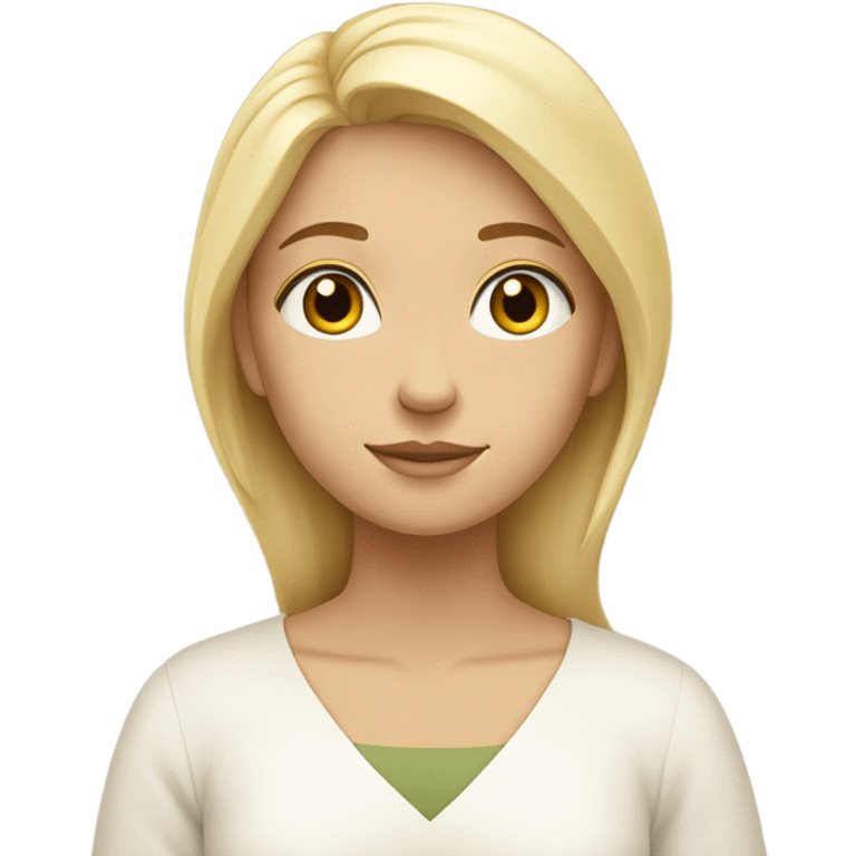 A calm blonde girl being zen emoji