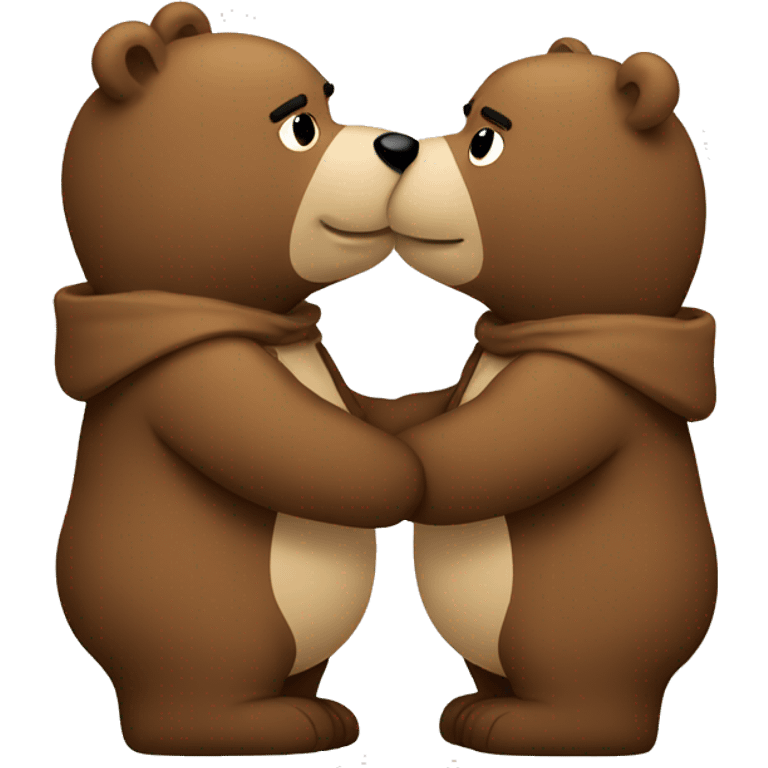 Two bears kissing emoji