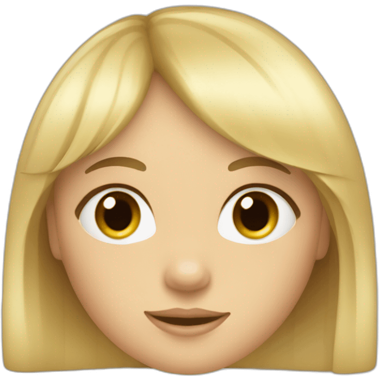 Niña rubia con flequillo emoji