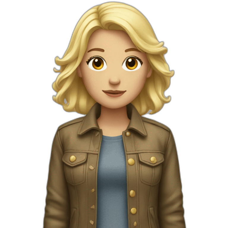 Blonde girl with jacket not on emoji