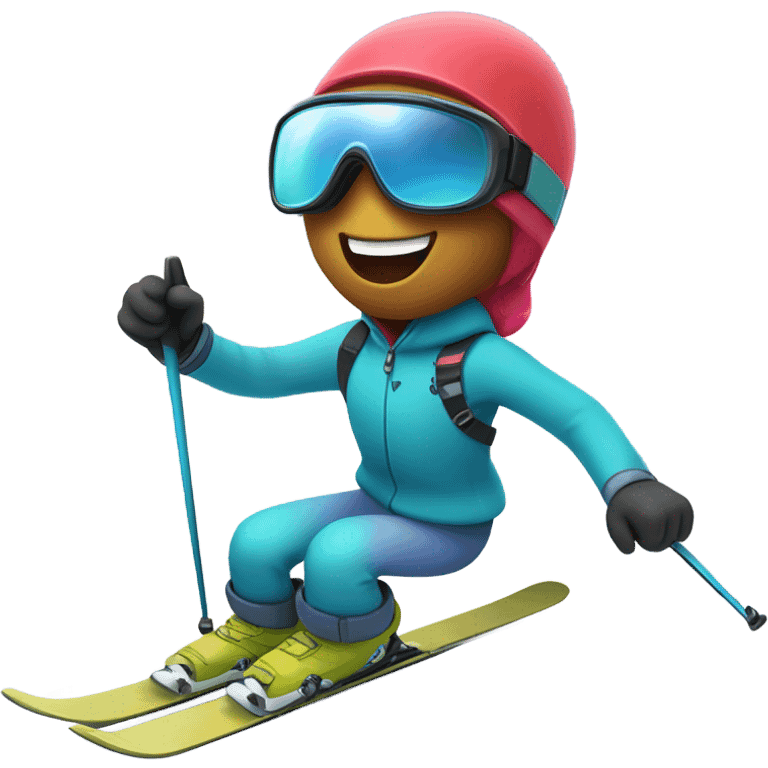 A heart skiing emoji