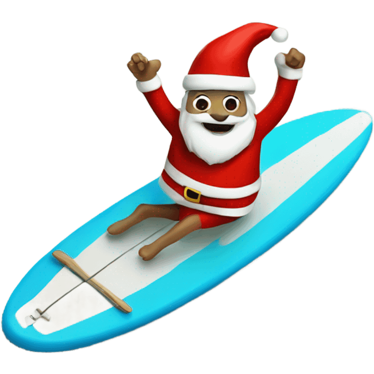 Santa on surfboard  emoji