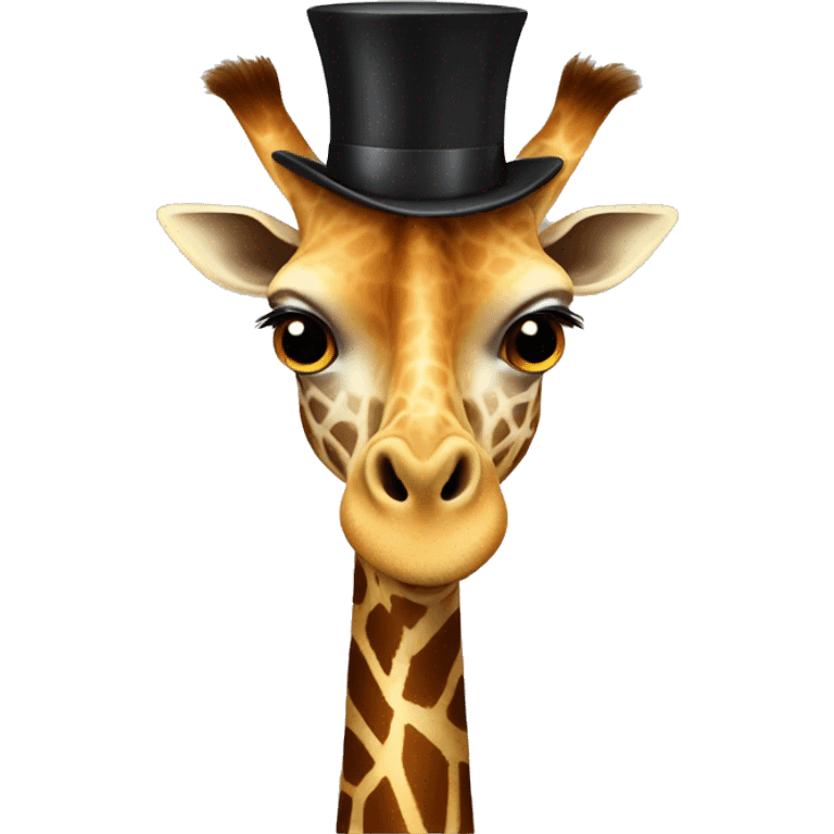 Giraffe in a top hat emoji