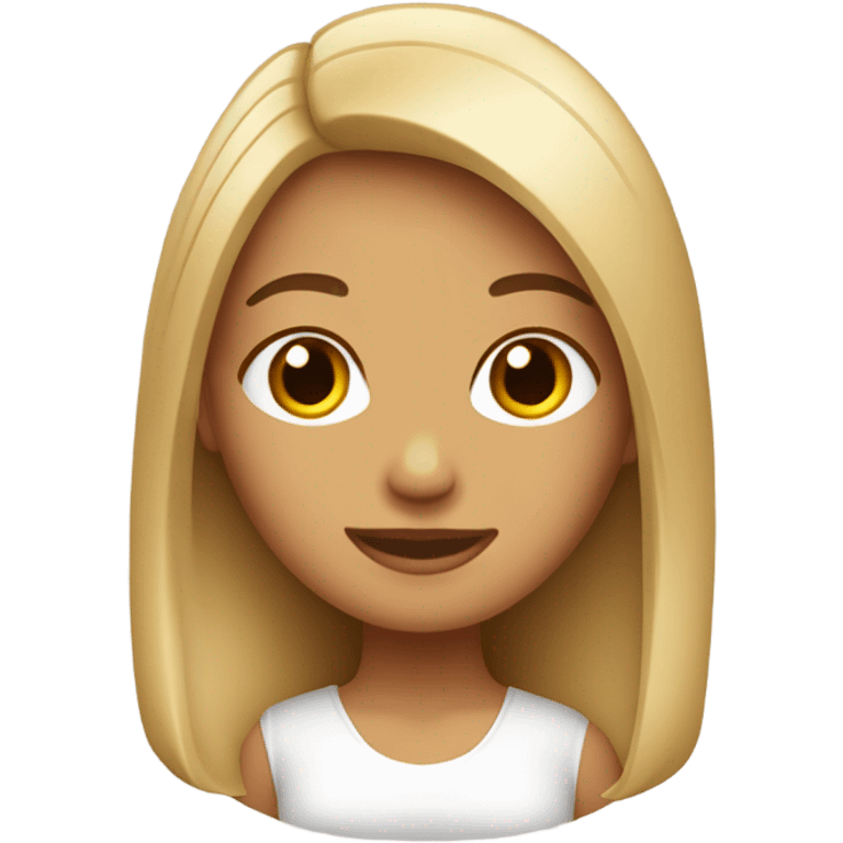 chica blanca, cabello hasta la cintura color cafe claro emoji