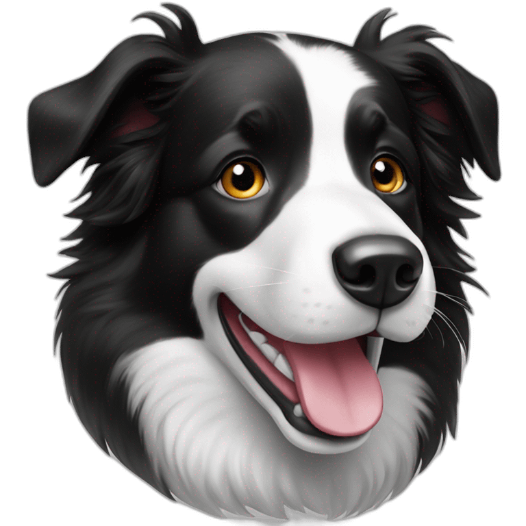 Happy-black-and-white-border-collie emoji