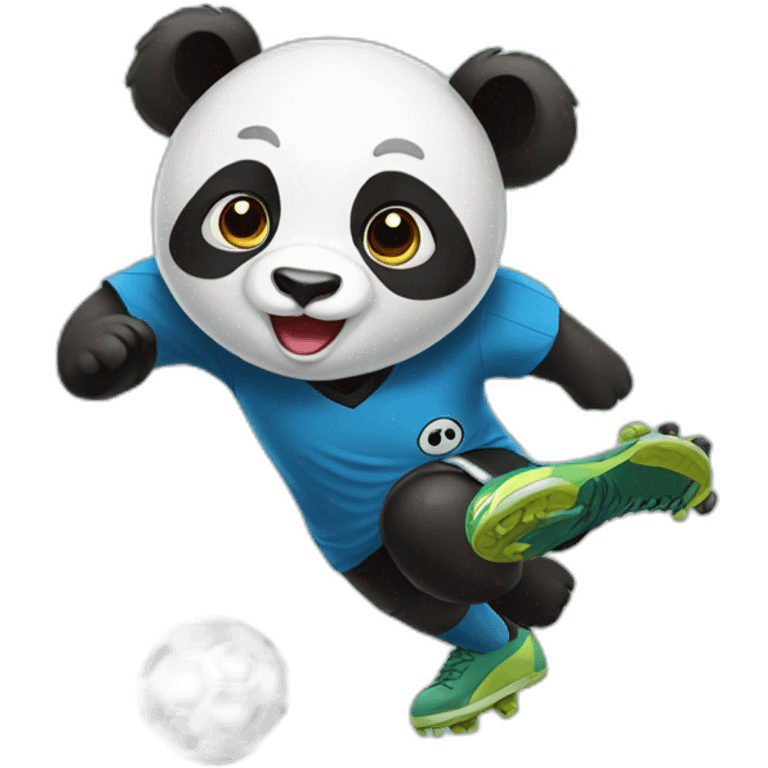 panda playing soccer emoji