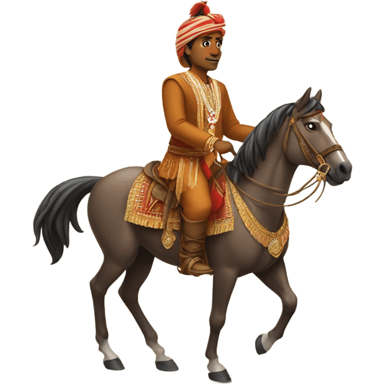 an indian guy riding a horse  emoji