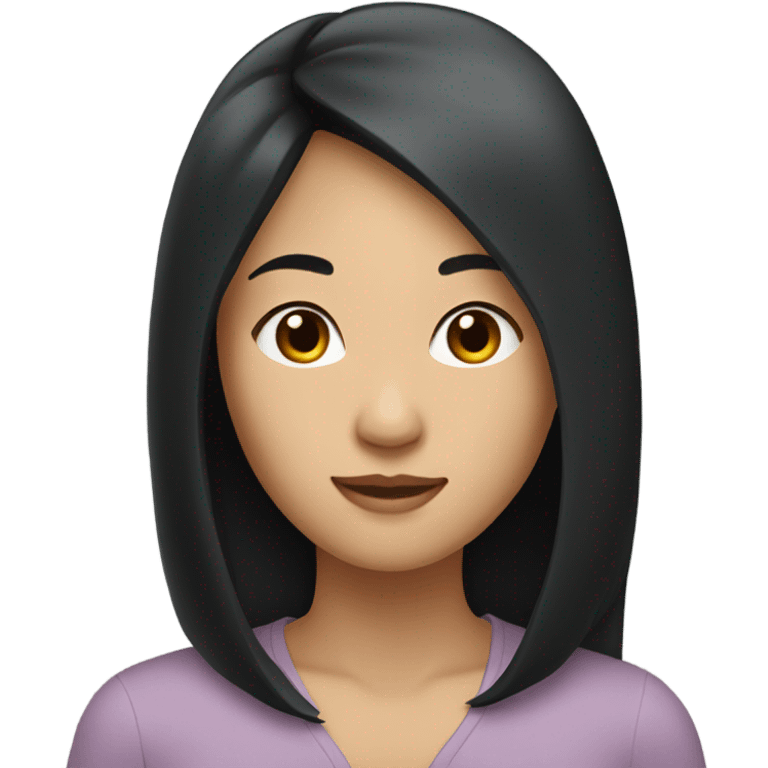 asian woman black hair emoji