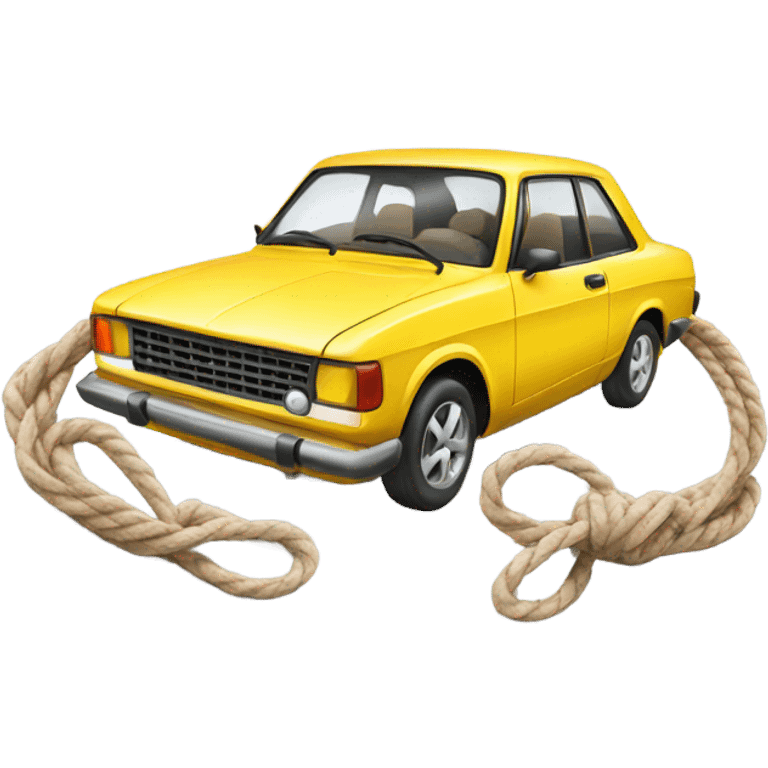 Car with rope emoji