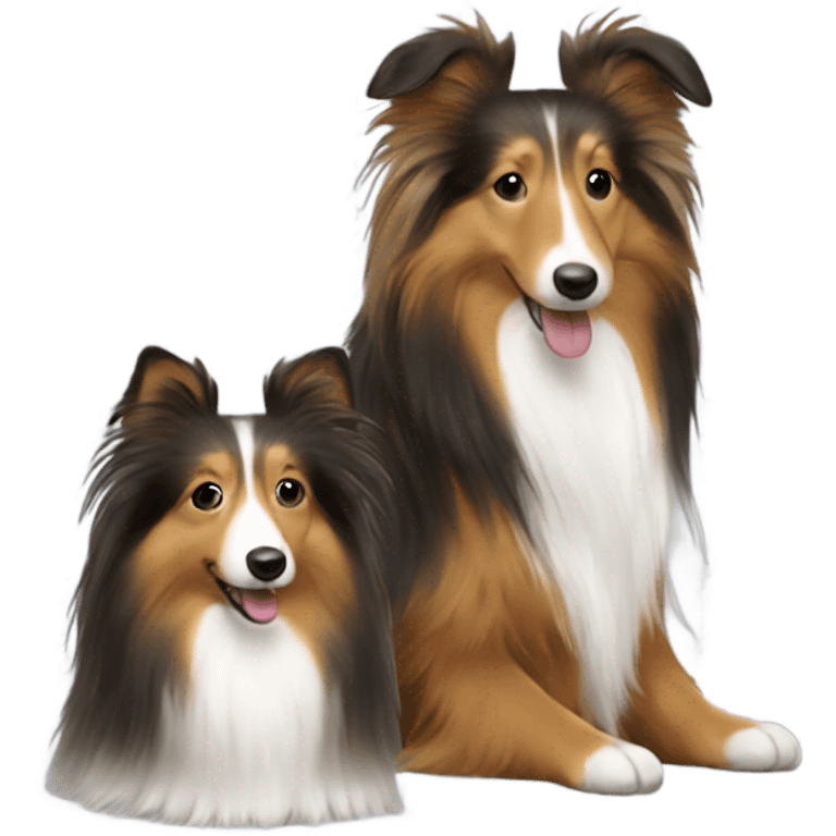 Sheltie and girl emoji