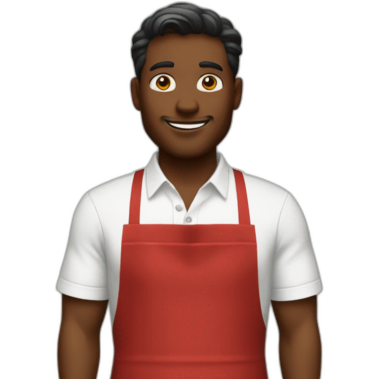 Men Red Apron Starbucks emoji