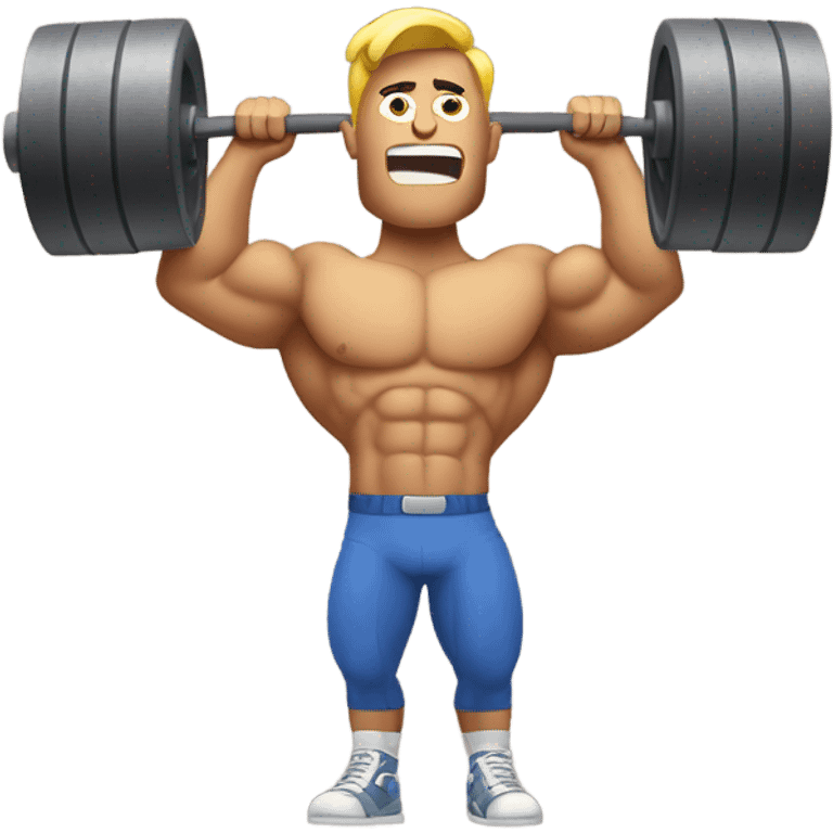 Muscle man lifting car emoji