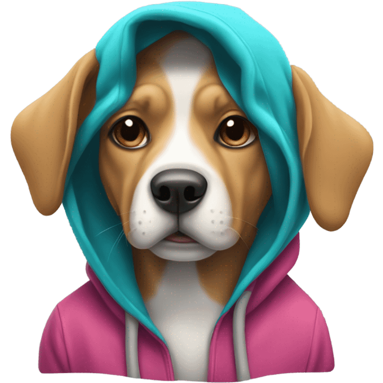 Dog wearing a hoodie emoji