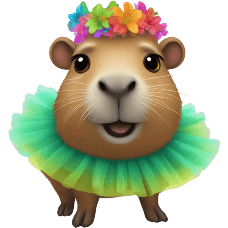  Capybara wearing a tutu emoji