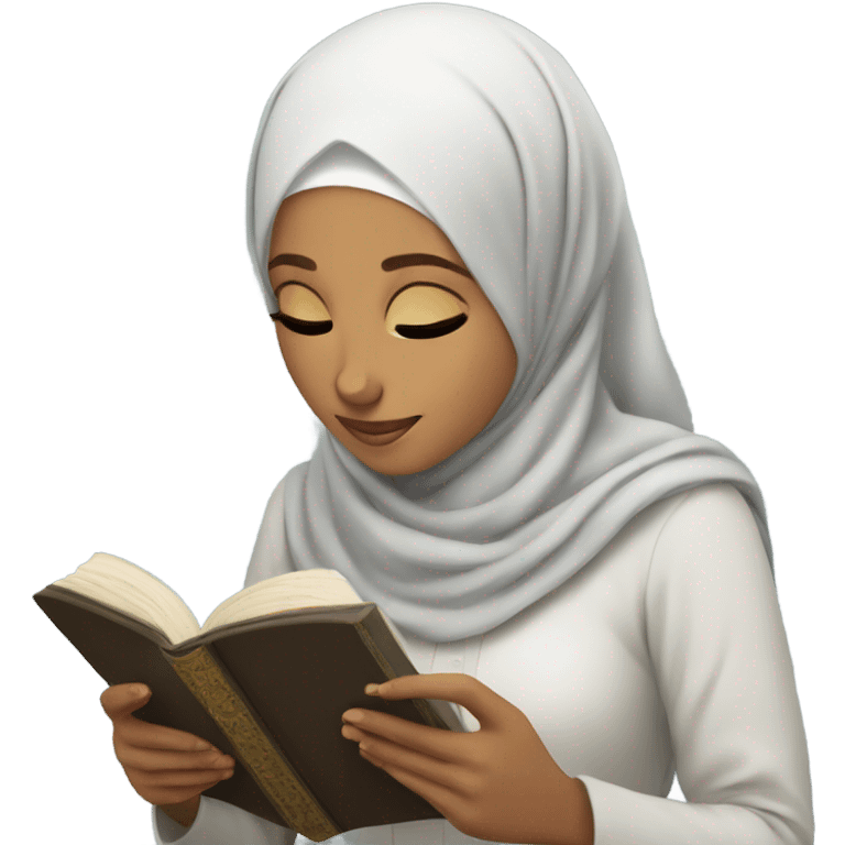 Hijabi girl reading quran  emoji