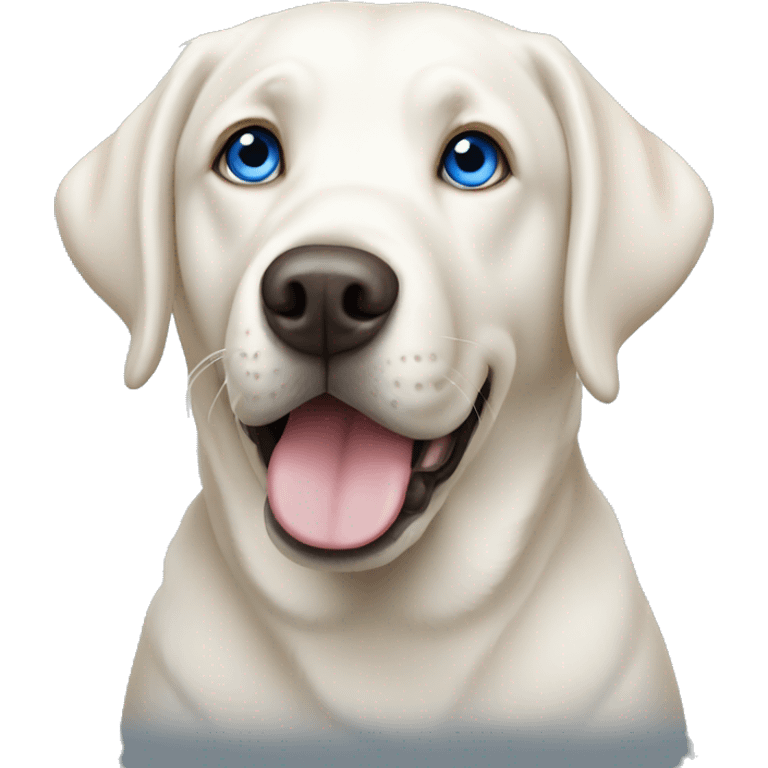 White Labrador with blue eyes emoji