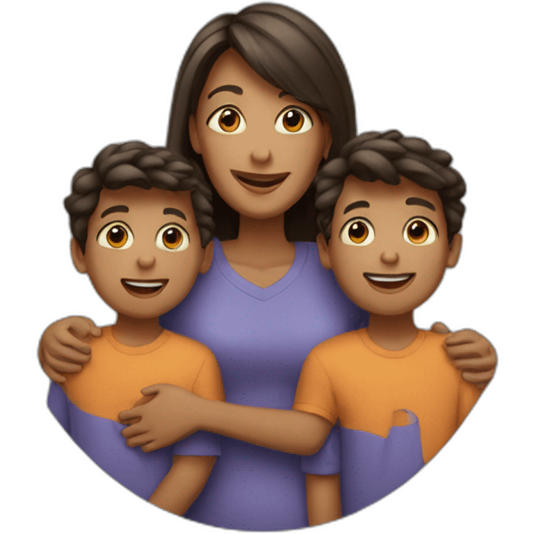 Mom with two sons emoji