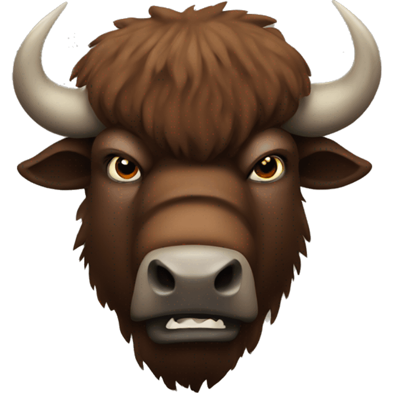 angry bison head  emoji