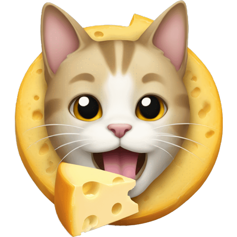 cat eating cheese emoji