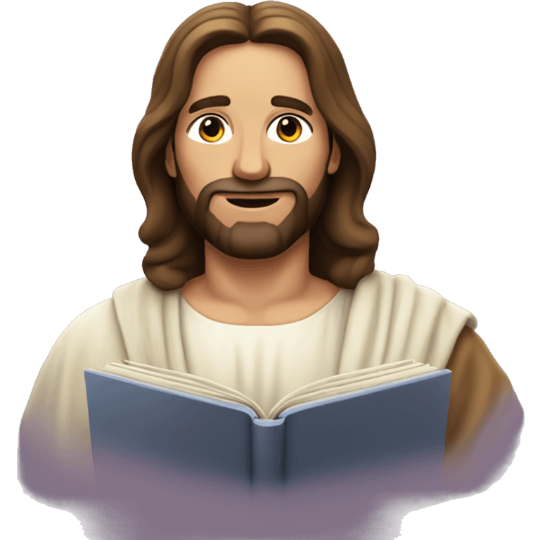 jesus christ with gay book emoji