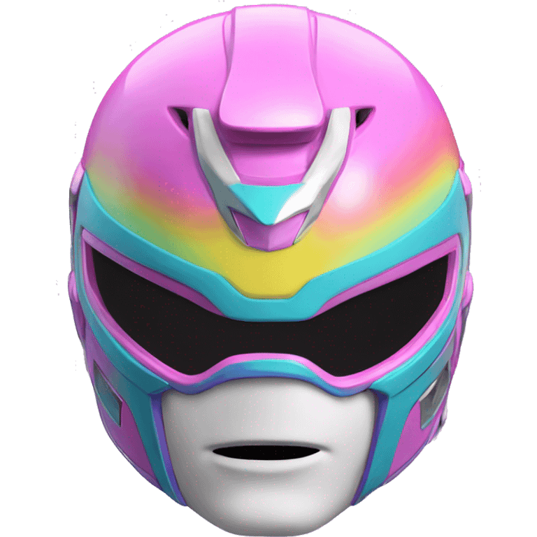 pastel rainbow power ranger head with helmet  emoji