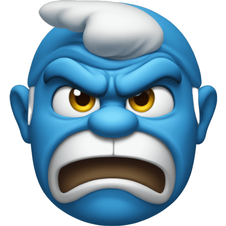 Smurf angry emoji