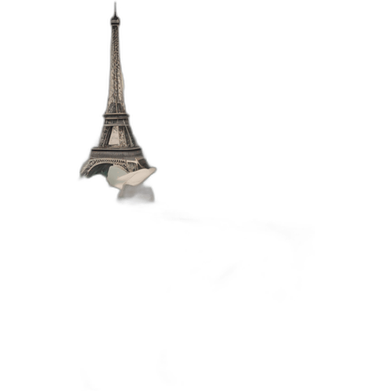 Paris landscape with ponf neuf bridge and eiffel tower emoji