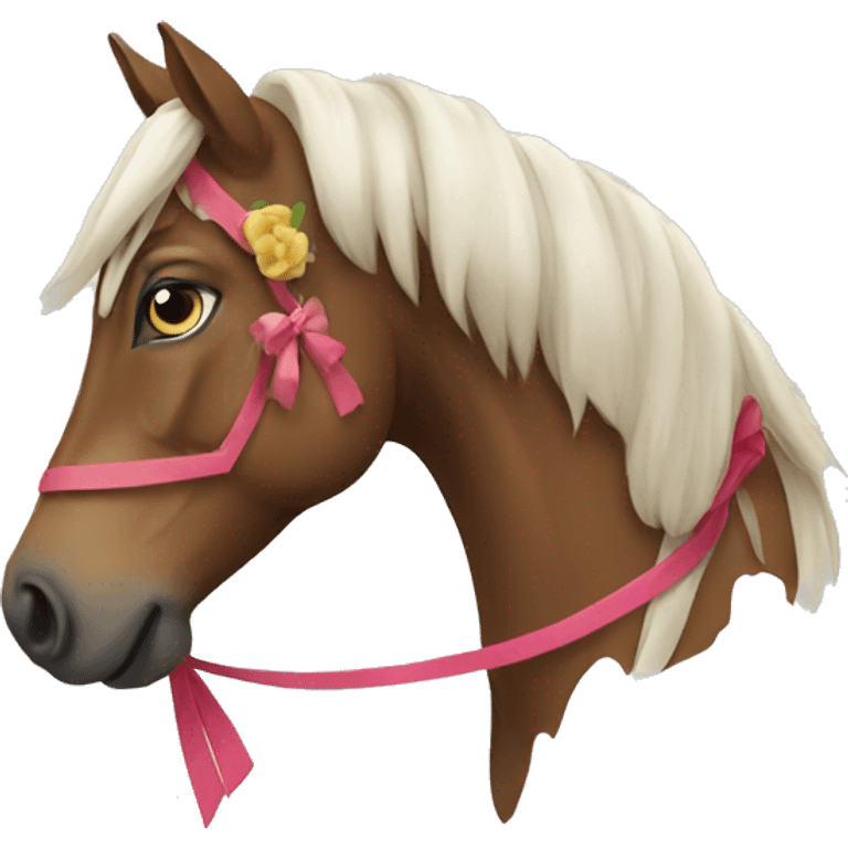 Horse with a bow emoji