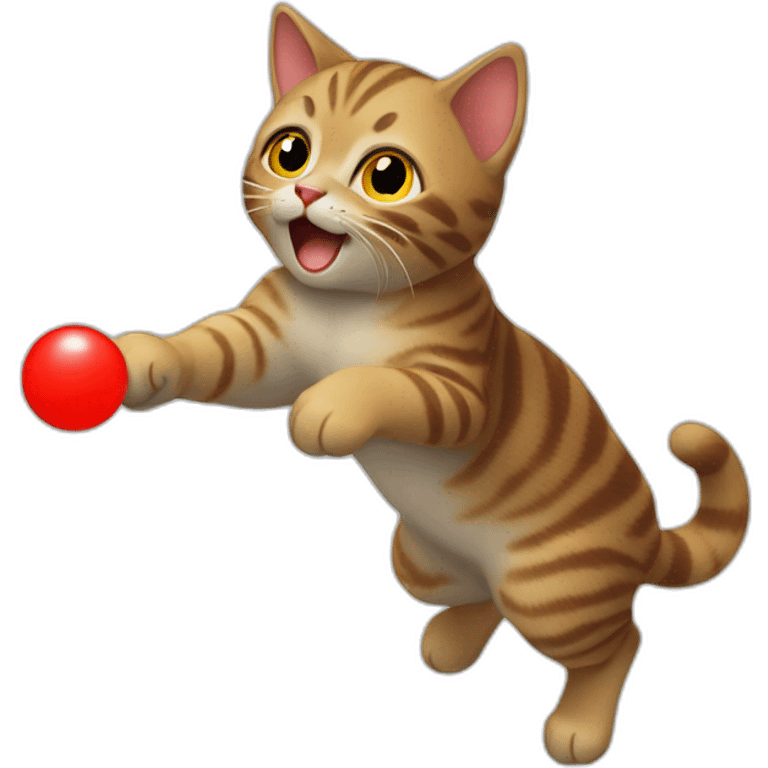 cat catching red dot emoji