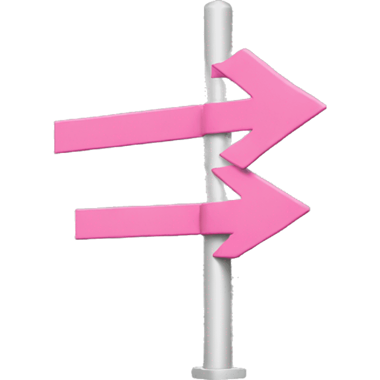 A pink directional sign  emoji