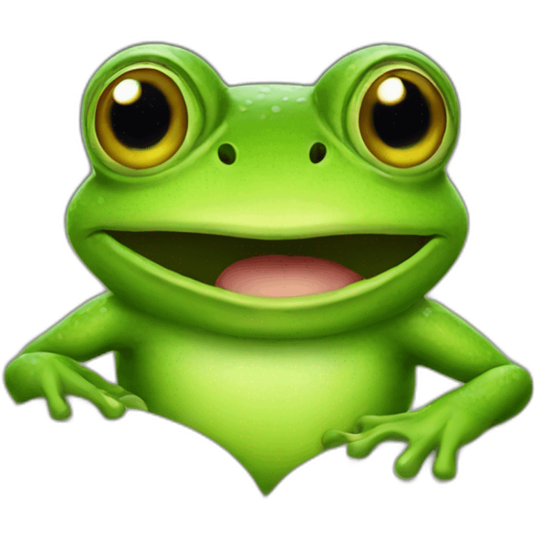 frog reading emoji