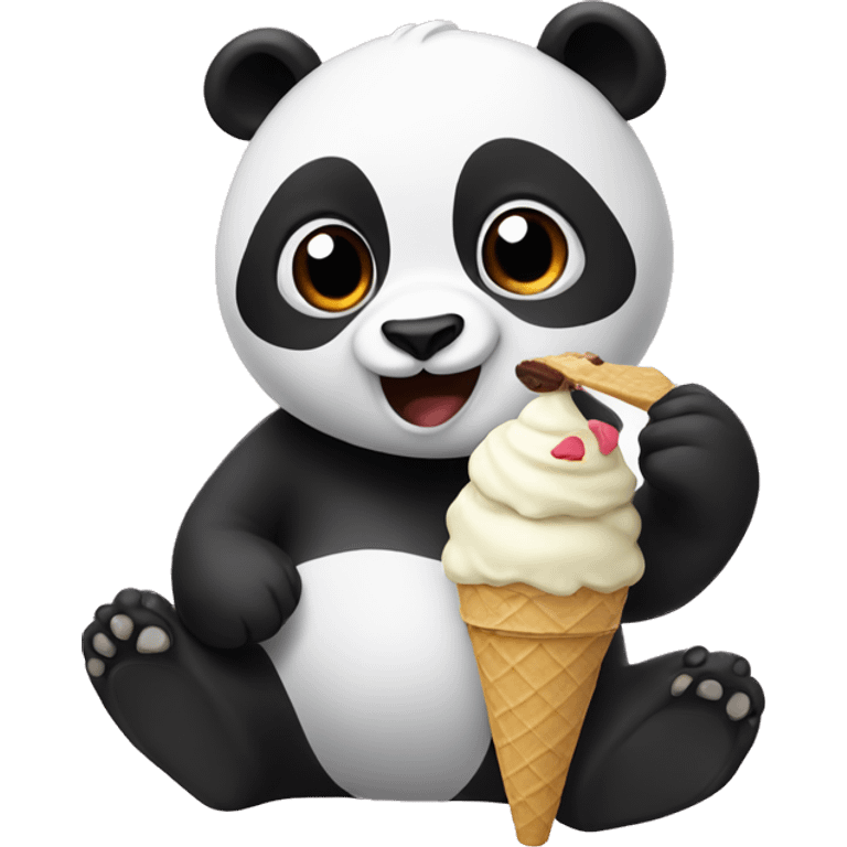 Panda eating ice cream emoji