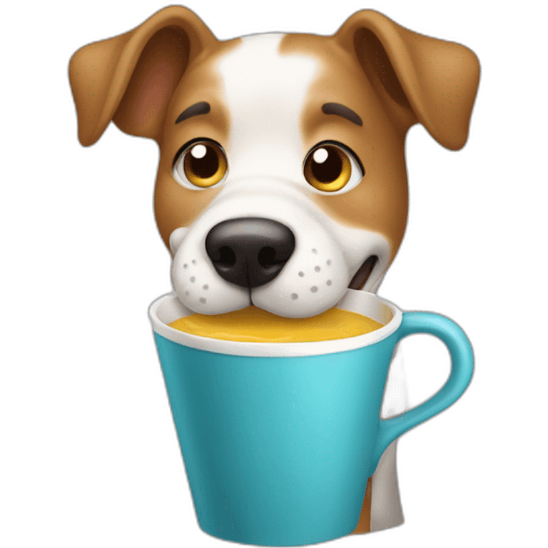 dog licking a cup emoji