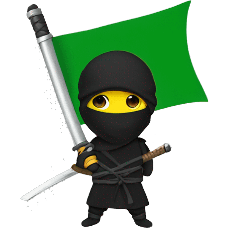 ninja whih coombia flag emoji