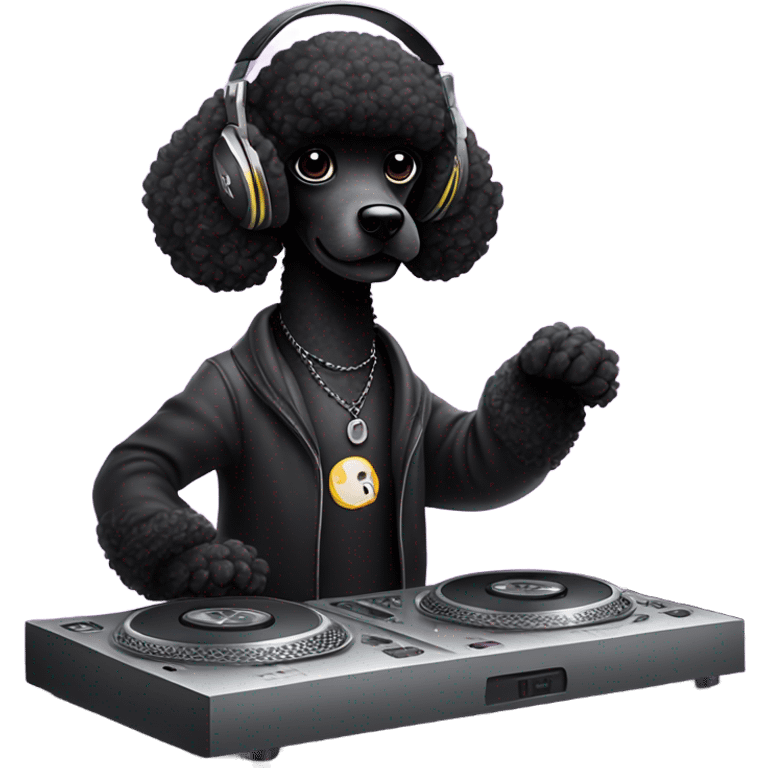 Black poodle DJ emoji