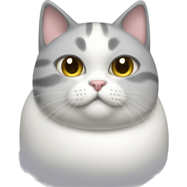 Fat white and grey cat in a swimsuit  emoji