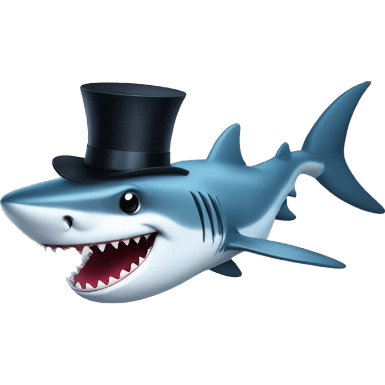 Shark with a top hat emoji