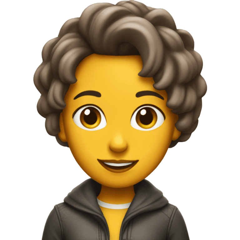 Chica con pelo cafe emoji