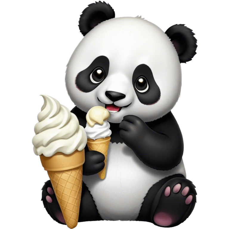 Panda eating ice cream emoji