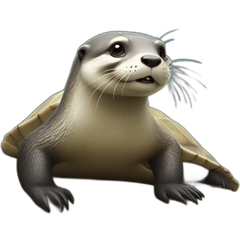 Loutre sur une tortues  emoji