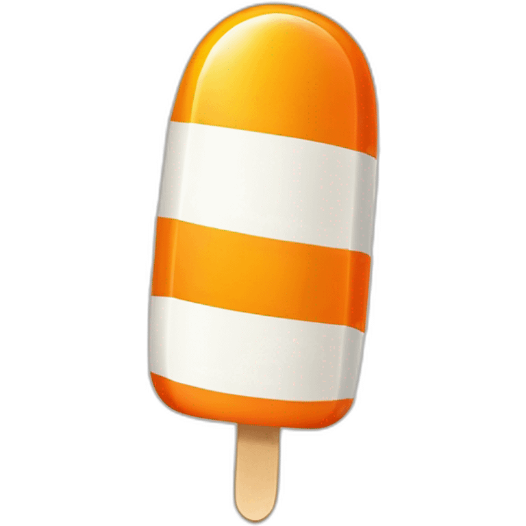 a popsicle with orange white horizontal stripes, wearing a medieval helmet emoji