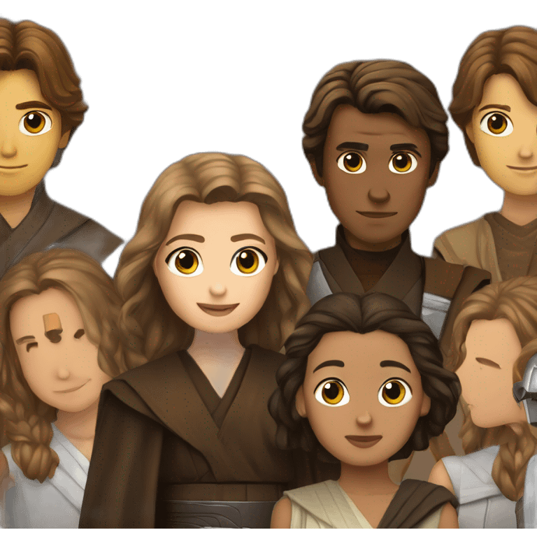 Anakin Skywalker surrounded by young girl emoji