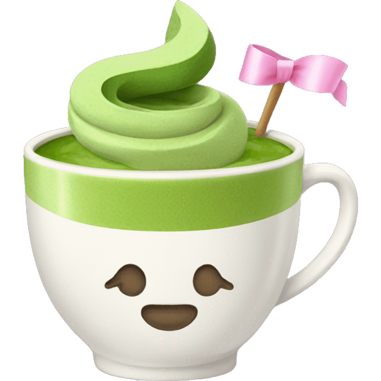 matcha in a cup with ribbon emoji