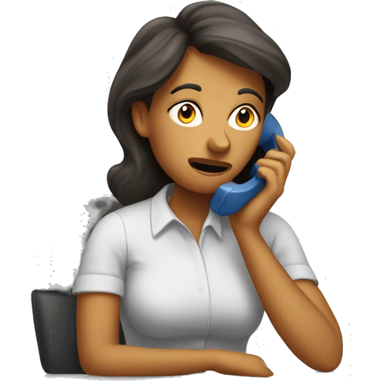 Frustrated lady on a phone call handling alot of documents emoji