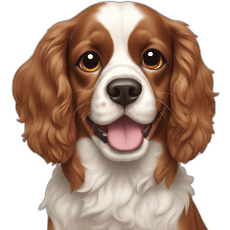 Cavalier spaniel blenheim happy emoji