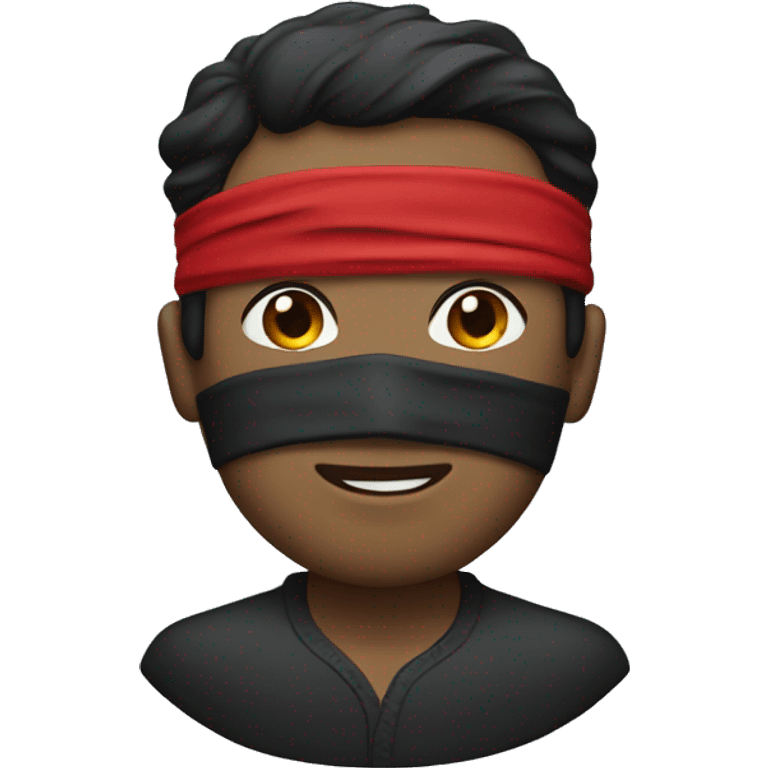 blindfolded man with dark hair  emoji