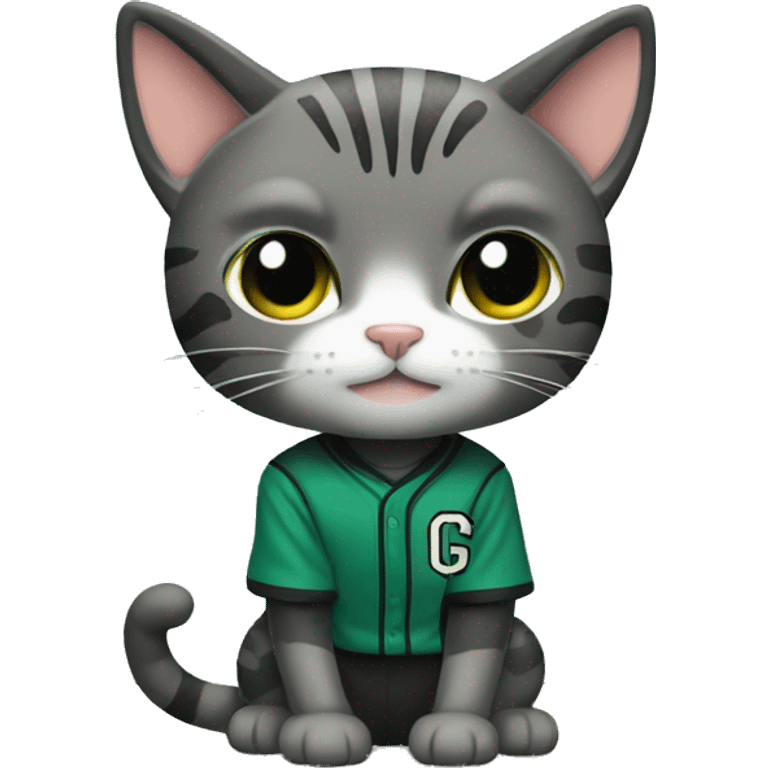 cat dressed as ichiro suzuki emoji