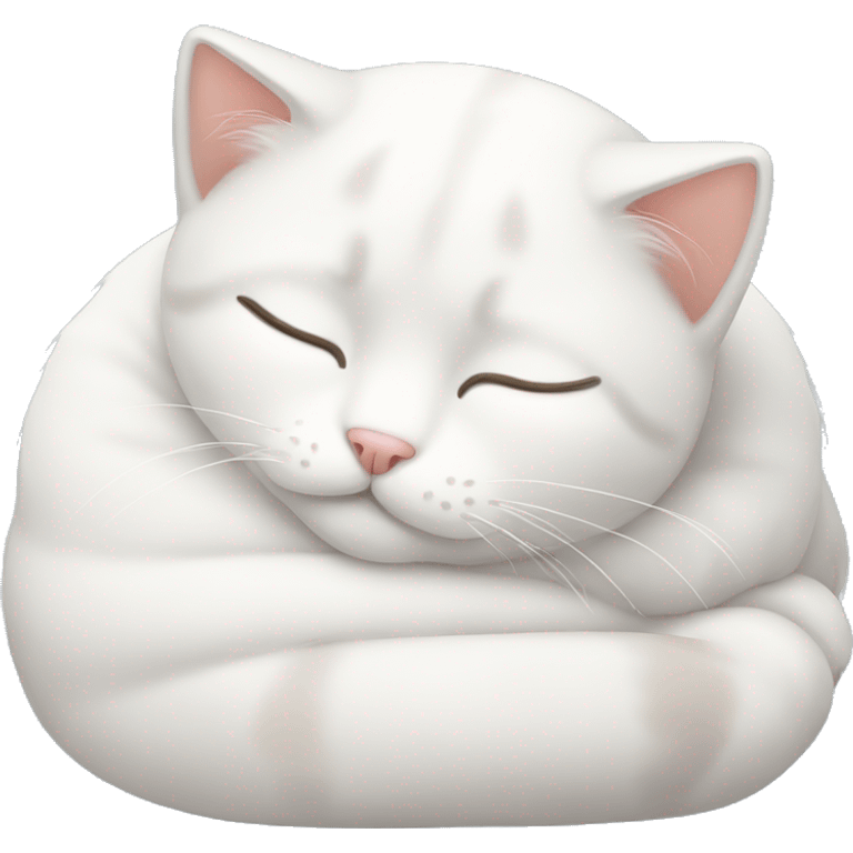 Cute white sleeping cat emoji